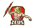 Greek Mythology Zeus E sport Cartoon Mascot Logo Badge Royalty Free Stock Photo