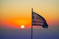 Greek national flag blowing in breeze Royalty Free Stock Photo