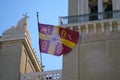 Greek orthodox church flag waving on the cathedral