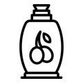 Greek olive bottle icon, outline style