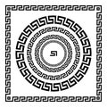 Greek Ornament. Circle ornament meander. Round frame, rosette of ancient elements. Greek national antique round pattern, vector.