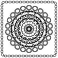 Greek ornament. Vector isolated black meander pattern on the white background. Ancient round mandala with greek key circle Royalty Free Stock Photo