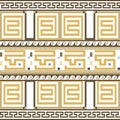 Greek ornamental borders seamless pattern. Modern patterned vector background. Repeat tribal ethnic backdrop. Ornate border