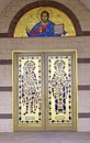 Greek Orthodox Icon Arch & Saints On Doors Royalty Free Stock Photo