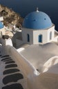 A greek orthodox church in Oia with sea background, Santorini Royalty Free Stock Photo