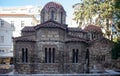 Greek Orthodox Church of Panaghia Kapnikarea, Athens Greece. Coronavirus pandemic lockdown Royalty Free Stock Photo