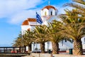 Greek orthodox Church in Paralia Katerini beach, Greece Royalty Free Stock Photo