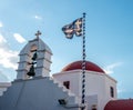 Greek orthodox church with red dome Royalty Free Stock Photo