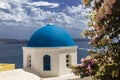 Greek Orthodox Church of St. Nicholas in the in Oia town on Santorini island in Greece Royalty Free Stock Photo