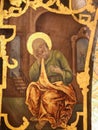 Fresco of Saint Peter in Church of the Holy Sepulchre, Jerusalem Royalty Free Stock Photo