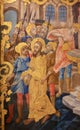 Fresco of Jesus brought before Pontius Pilate in Church of the Holy Sepulchre, Jerusalem Royalty Free Stock Photo
