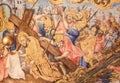 Fresco in Church of the Holy Sepulchre, Jerusalem - Jesus on the Via Dolorosa Royalty Free Stock Photo