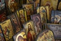 Greek Orthodox icons, selection of byzantine pictures Royalty Free Stock Photo