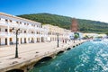 The Greek Orthodox Monastery of Taxiarchis Mihail Panormitis on Island of Symi  Rhodes, Greece Royalty Free Stock Photo