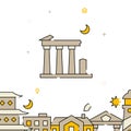 Greek Parthenon filled line icon, simple vector illustration