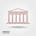 Greek parthenon icon isolated on white background Royalty Free Stock Photo