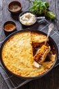 Greek Pastitsio in baking dish, top view Royalty Free Stock Photo