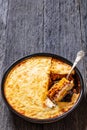 Greek Pastitsio in baking dish, top view Royalty Free Stock Photo