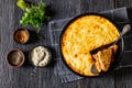 Greek Pastitsio in baking dish, top view Royalty Free Stock Photo