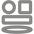 Greek pattern frame. Ornamental border set. Ancient geometric symbol. Vector classic shapes. Royalty Free Stock Photo