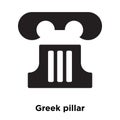 Greek pillar icon vector isolated on white background, logo concept of Greek pillar sign on transparent background, black filled Royalty Free Stock Photo