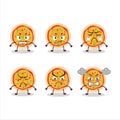 Greek pizza cartoon character with various angry expressions