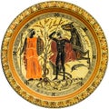 Greek plate with image of the mythological heroes