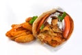 Greek pork gyros sandwich junk food meat meal