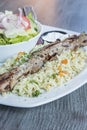 Greek Pork Soulaki Served on a Bed of Rice 2