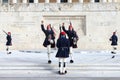 Greek presidential guard, Evzones, parading in front of the Greek Presidential Palace.