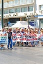 Greek are protesting against the new austerity measures and the job losses in Athens