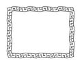 Greek rectangle frame. Meander pattern border. Greek square frame. Greece ornament. Grecian ancient style. Roman design.
