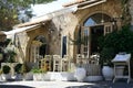 Greek restaurant in Old Town street in Rhodes Royalty Free Stock Photo