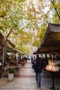 Greek restaurants in the central streets of Athens, Greece Royalty Free Stock Photo