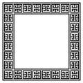 Greek retro frame or border vector design, traditional pattern from ancient Greece