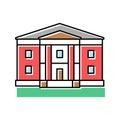 greek revival house color icon vector illustration