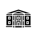 greek revival house glyph icon vector illustration