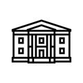 greek revival house line icon vector illustration