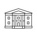 greek revival house line icon vector illustration