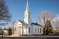 greek revival style church with tall steeple Royalty Free Stock Photo