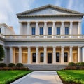14 A Greek Revival-style government building with a grand entrance and pediment3, Generative AI