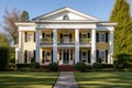 greek revival style house with a pediment porch Royalty Free Stock Photo