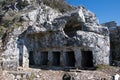 Greek Rock Tomb in Mugla Royalty Free Stock Photo