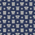 Greek and roman ancient columns seamless pattern