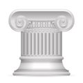 Greek Roman Antique Classic Column Stand 3d Realistic Isolated Design Vector illustration Royalty Free Stock Photo