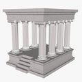 Greek or Roman Temple Columns,Architecture columns details vector image,architectural decoration Royalty Free Stock Photo