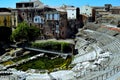 The greek-roman theater in the middel of a neighbourhood in the Catania city Sicily Italy