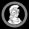 Greek round antique pattern. Alexander the Great Macedonian.