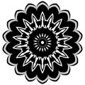 Greek round vector mandala pattern. Black and white design. Greek key meanders circle ornament with geometric shapes, frame,