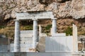 Greek ruins and columns in the Parthenon Acropolis of Athens Royalty Free Stock Photo